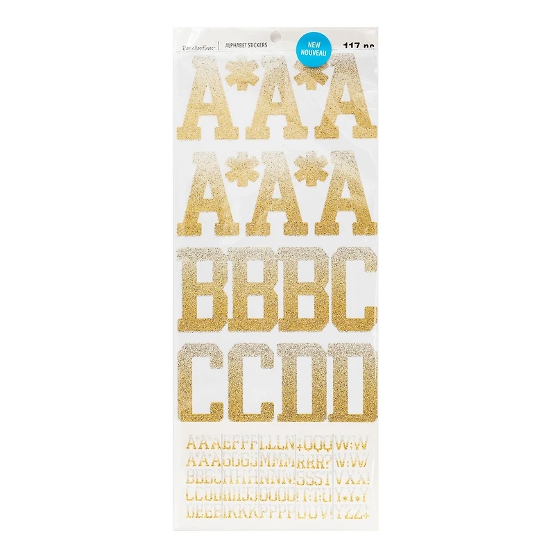 Gold & White Glitter Ombre Alphabet Stickers by Recollections™