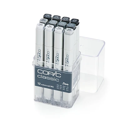 Copic® Classic 12-Color Neutral Gray Marker Set