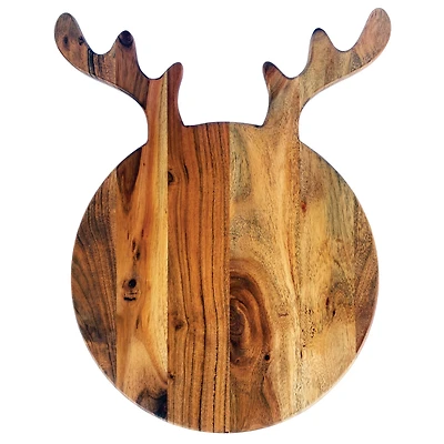 Hello Honey® 19" Acacia Wood Cheese & Cutting Board with Antlers