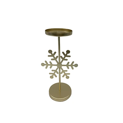 Gold Snowflake Pillar Candle Holder by Ashland