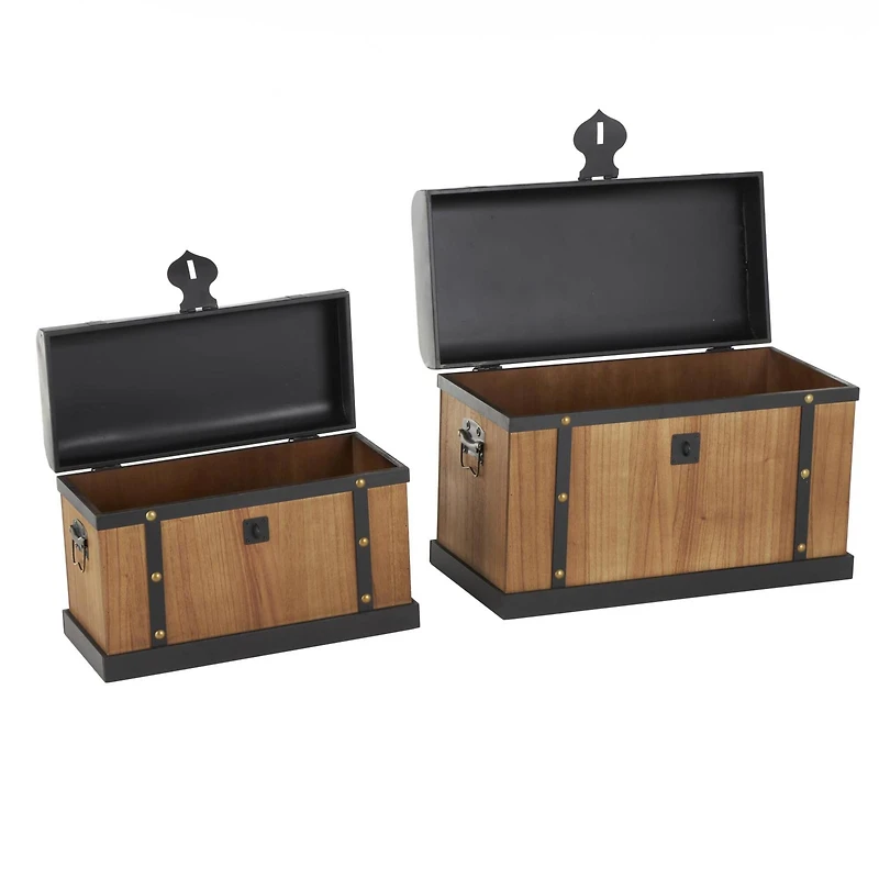 Brown & Black Decorative Trunk Set
