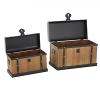 Brown & Black Decorative Trunk Set