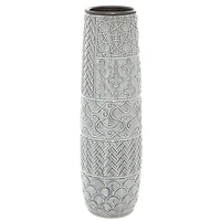 22" Gray Stoneware Eclectic Vase