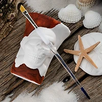 Soft-Grip Golden Taklon Long Handle Angular Brush, 1/4"