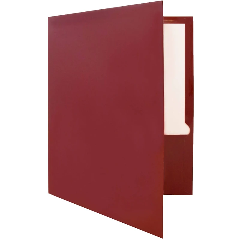 JAM Paper Maroon Glossy 2-Pocket Folders, 6ct.