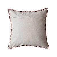 Hello Honey® 18" Cream & Burgundy Embroidered Accent Pillow