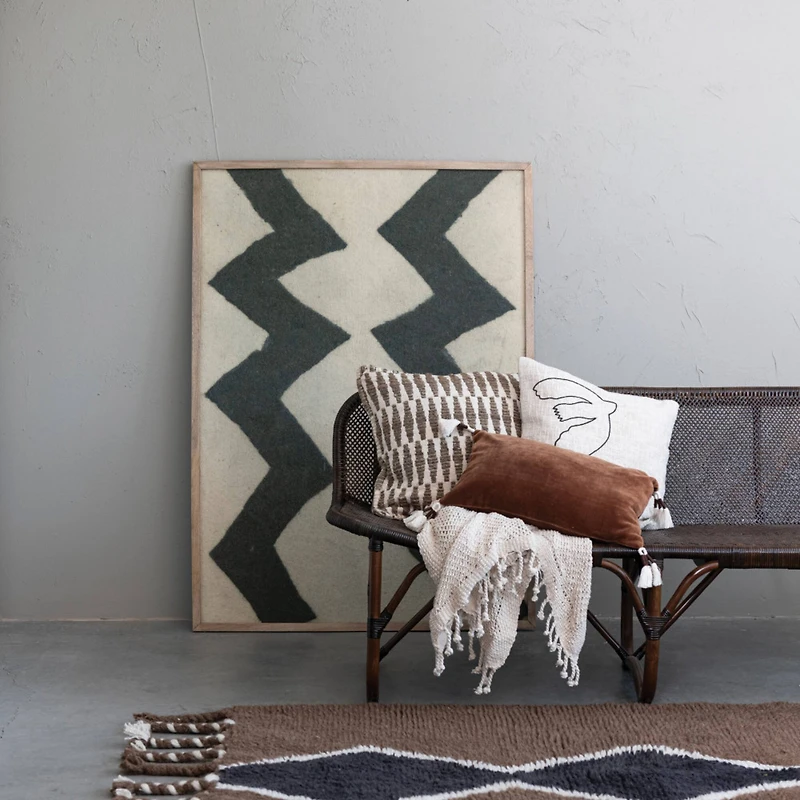 Hello Honey® Cotton and Wool Blend Rug with Pattern and Braided Tassels, 4ft. x 6ft.