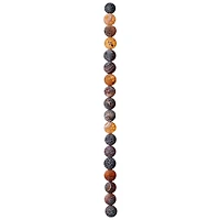 Brown & Black Agate Crackle Matte Round Beads, 10mm by Bead Landing™