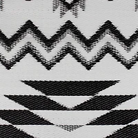 Black & White Aztec Print Rectangular Outdoor Area Rug, 4ft. x 6ft.
