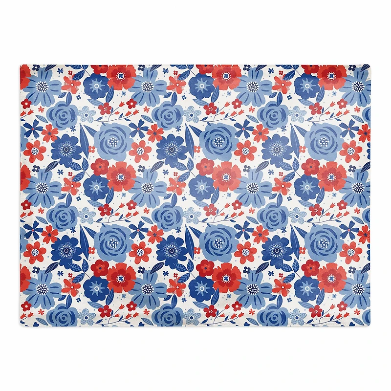Red White & Blue Florals Cotton Twill Placemat