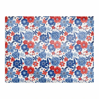 Red White & Blue Florals Cotton Twill Placemat