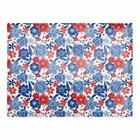 Red White & Blue Florals Cotton Twill Placemat