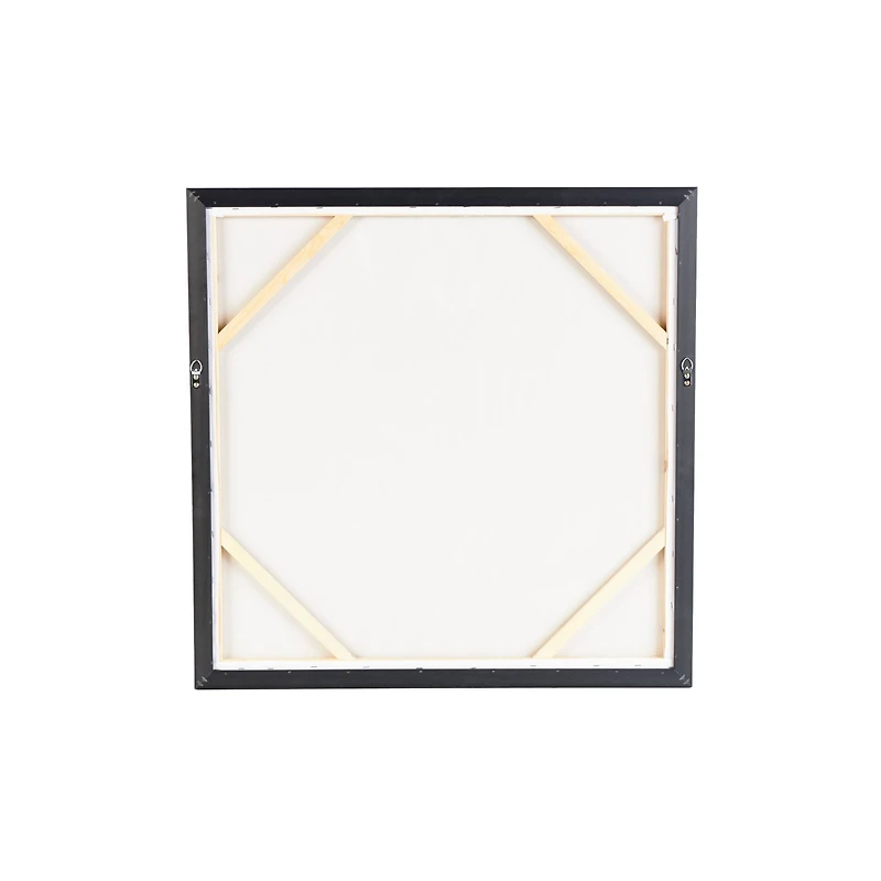 32" x 32" Black Canvas Zebra Framed Wall Art with Gold Foil Accents