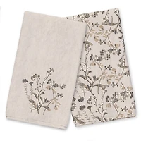 Botanicals Charcoal II Tans 16" x 25" Towel Set