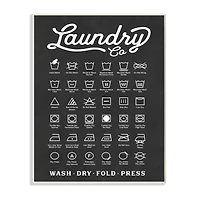 Stupell Industries Laundry Business Symbols Chart Simple Shapes Wood Wall Plaque