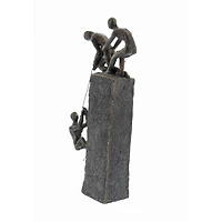 Grey Polystone Sculpture, Rock Climber 17" x 7" x 3"