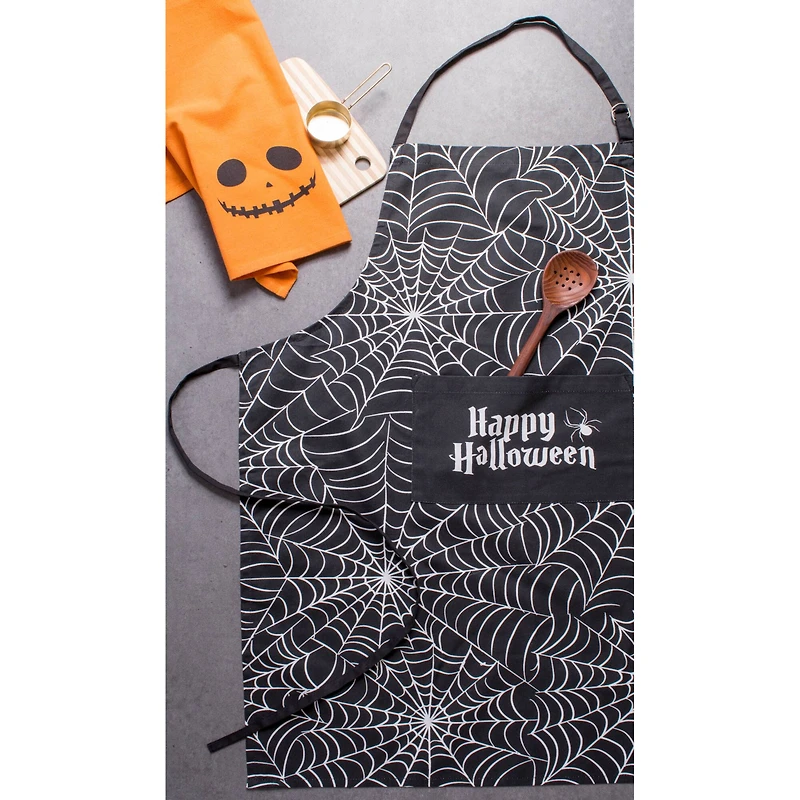 Happy Halloween Spider Web Chef Apron