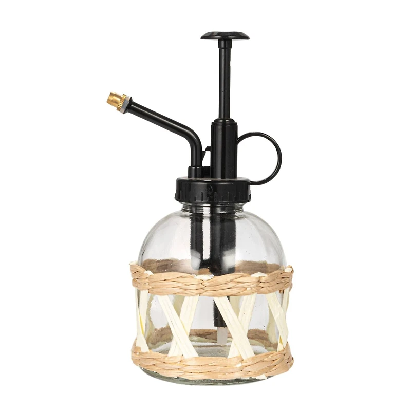 Hello Honey® 6.75" Glass Plant Mister with Natural Woven Sleeve