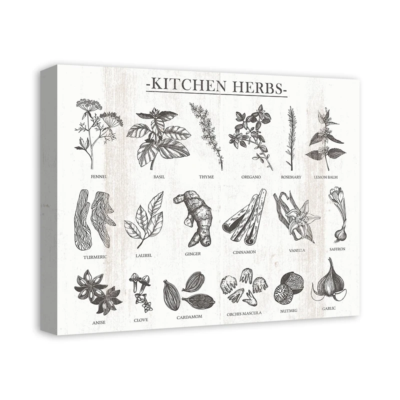 Kitchen Herbs Canvas Wall Art