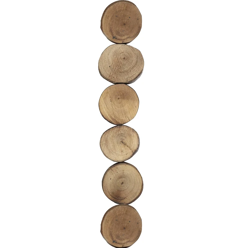 Natural Woodgrain Slice Circle Beads by Bead Landing®
