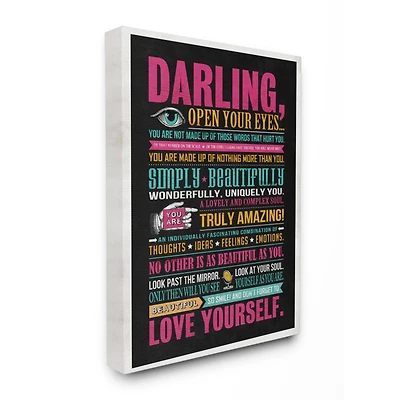 Stupell Industries Neon Darling Love Yourself Canvas Wall Art