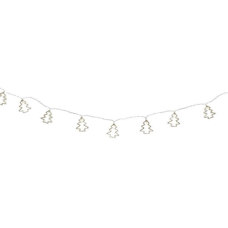 4ft. Warm White LED Gold Wire Mini Tree Christmas Garland