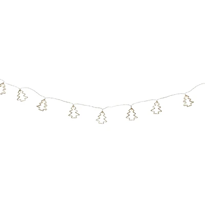 4ft. Warm White LED Gold Wire Mini Tree Christmas Garland