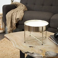 110oz. Sweet Bamboo Scented White 5 Wick Candle in Silver Bowl with Stand