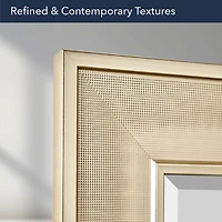 Head West 31" Brushed Nickel Pave Textured Framed Wall Vanity Mirror