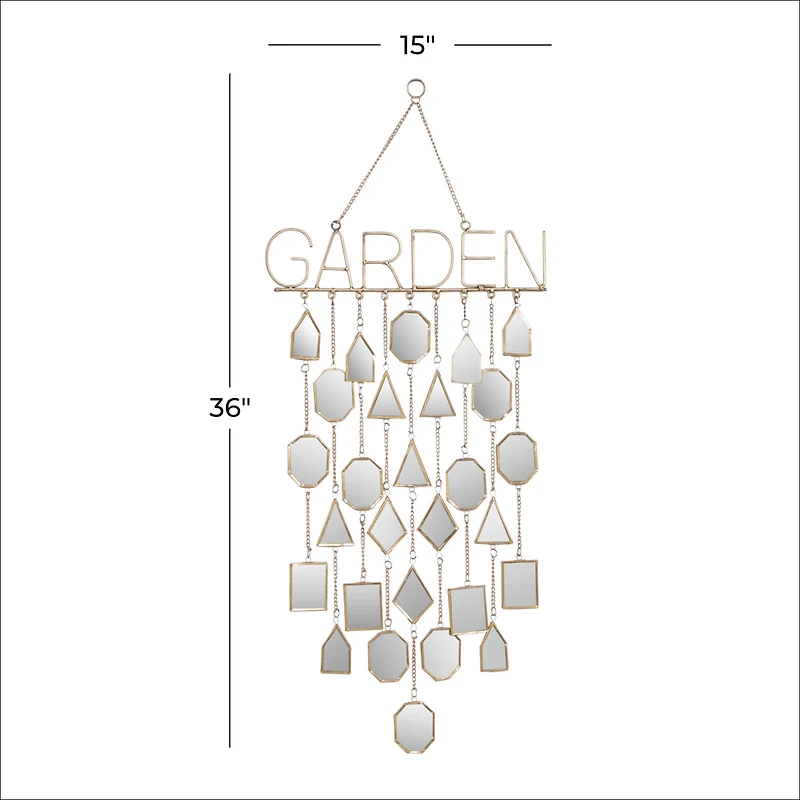 36" White Metal Eclectic Garden Windchime