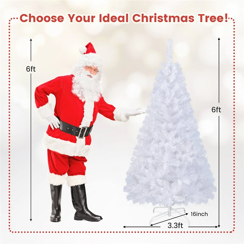 Costway 6ft. Unlit White Pine Artificial Christmas Tree