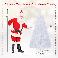Costway 6ft. Unlit White Pine Artificial Christmas Tree