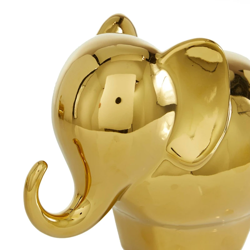 The Novogratz 7" Gold Contemporary Elephant Sculpture Set