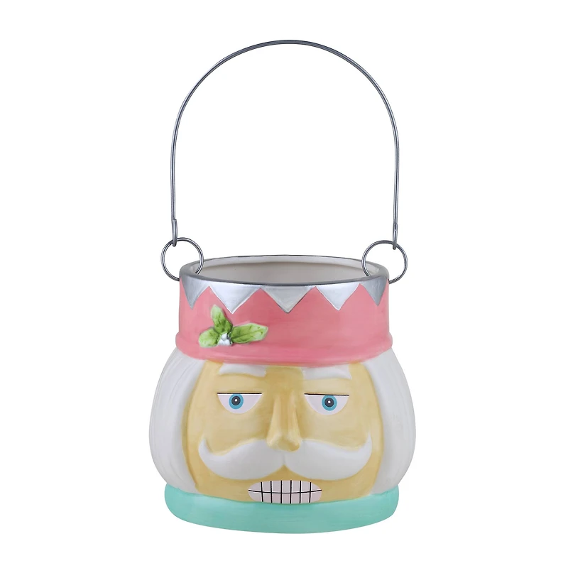 5" Pastel Nutcracker Nostalgic Ceramic Container