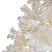 7ft. Pre-Lit White Artificial Christmas Tree, Clear LED Lights