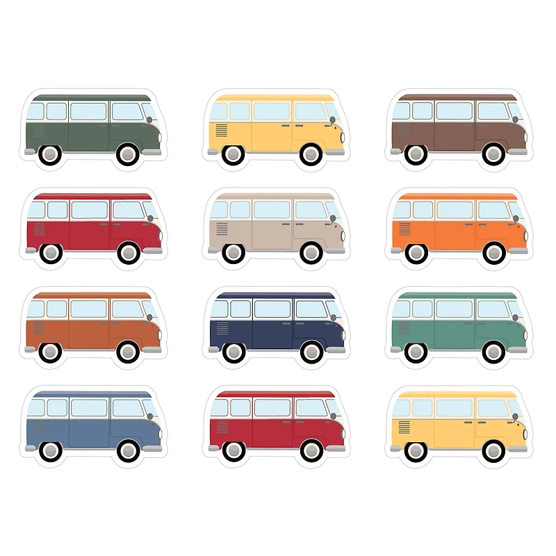 Teacher Created Resources® Moving Mountains Road Trip Camper Vans Mini Accents, 6 Pack of 36