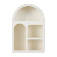 24" Cream Geometric Arched Wall Shelf