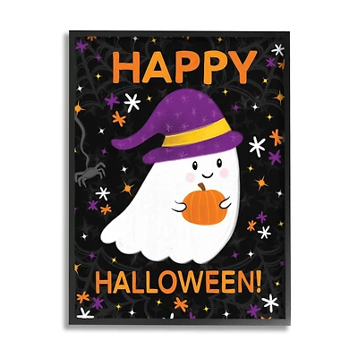 Stupell Industries Happy Halloween Happy Ghost Framed Giclee Art