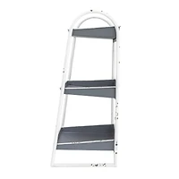 Hello Honey® 15.5" Heavily Distressed 3-Tier Metal Tray with White Frame & Rim