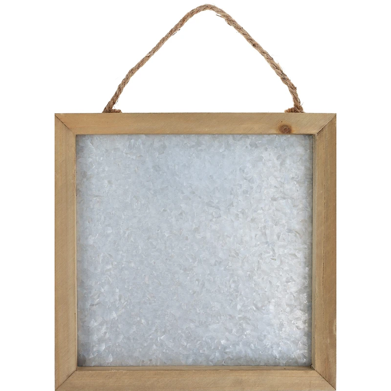 Hampton Art™ Rustic 10" x 10" Framed Galvanized Sign