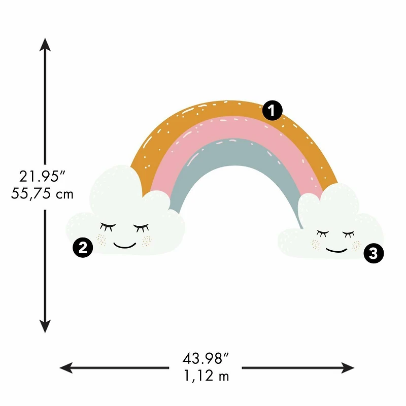 RoomMates Rainbow & Hearts Peel & Stick Giant Wall Decals