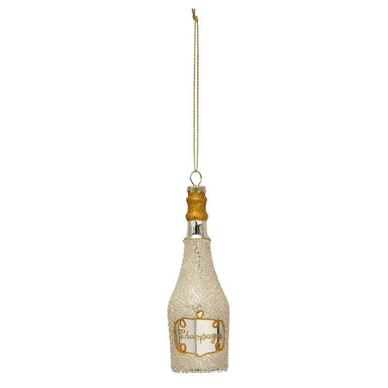 Hello Honey® 6" Gold Glass Champagne Bottle Ornament