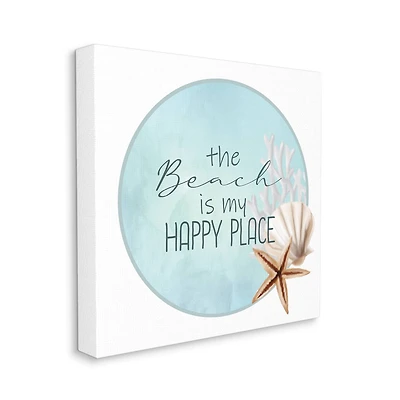 Stupell Industries Beach is my Happy Place Shell Starfish Wall Art