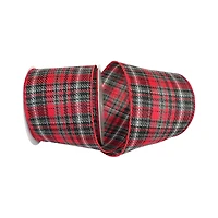 JAM Paper 4" x 10yd. Heavy Twill Wired Plaid Ribbon