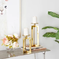 CosmoLiving by Cosmopolitan Gold Contemporary Candle Holder Set