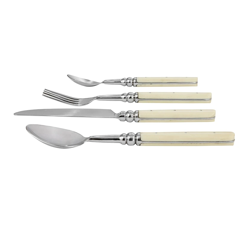 Hello Honey® Cream Farmhouse Stainless Steel Cutlery Set in Drawstring Bag