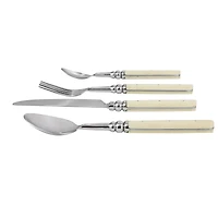 Hello Honey® Cream Farmhouse Stainless Steel Cutlery Set in Drawstring Bag