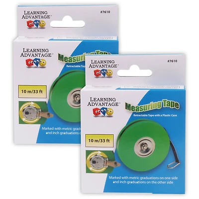 Learning Advantage™ 33ft. Wind Up Measuring Tape, Pack of 2