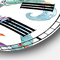 Designart 'Octopus Made Of Octopus Large Nautical & Coastal Wall Clock