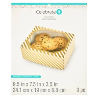 Gold & White Striped Treat Boxes By Celebrate It®